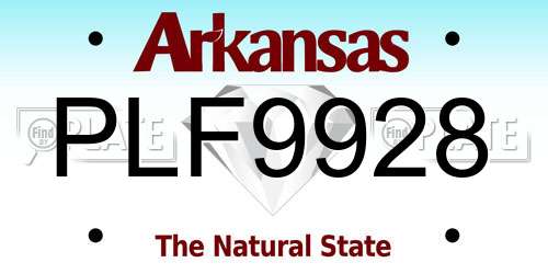 PLF9928 Arkansas License Plate