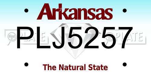 PLJ5257 Arkansas License Plate