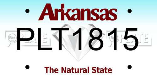 PLT1815 Arkansas License Plate