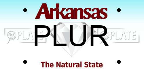 PLUR Arkansas License Plate