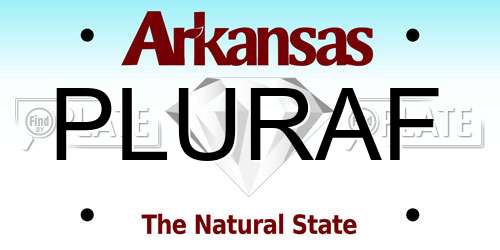 PLURAF Arkansas License Plate