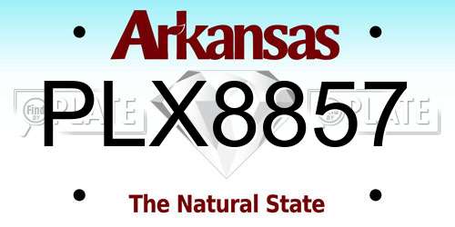PLX8857 Arkansas License Plate