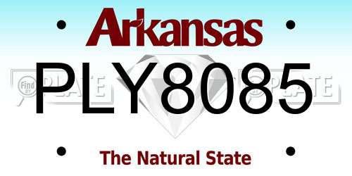 PLY8085 Arkansas License Plate