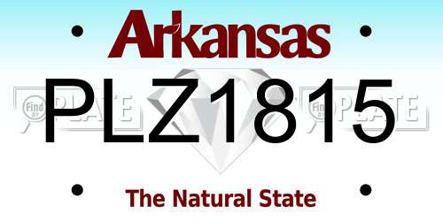 PLZ1815 Arkansas License Plate