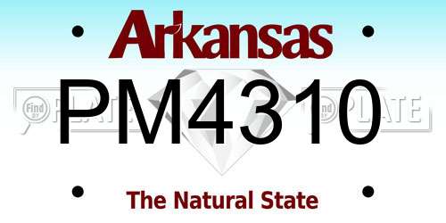PM4310 Arkansas License Plate