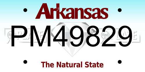 PM49829 Arkansas License Plate