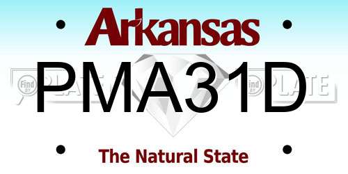PMA31D Arkansas License Plate