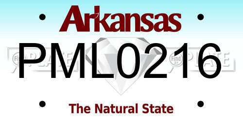 PML0216 Arkansas License Plate