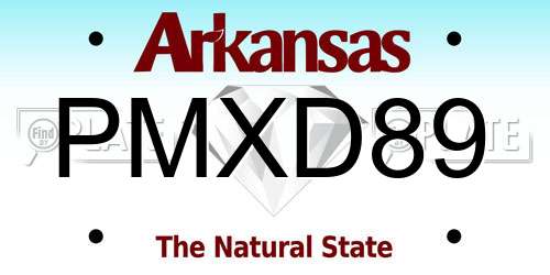 PMXD89 Arkansas License Plate