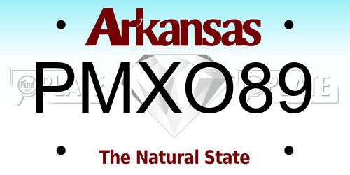 PMXO89 Arkansas License Plate
