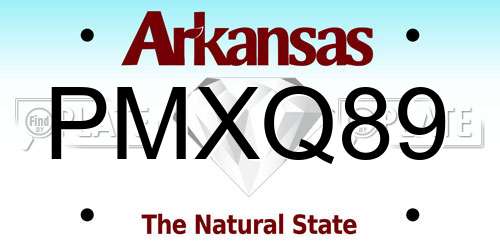 PMXQ89 Arkansas License Plate