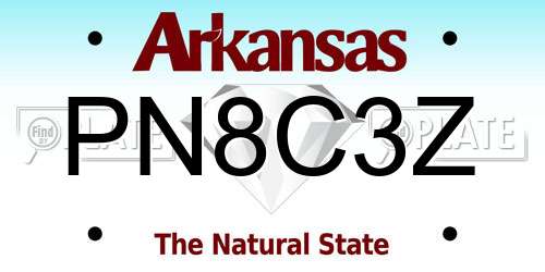 PN8C3Z Arkansas License Plate