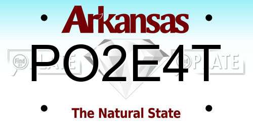 PO2E4T Arkansas License Plate