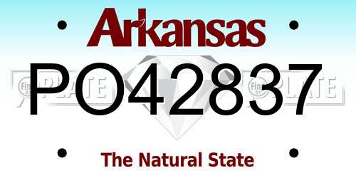 PO42837 Arkansas License Plate