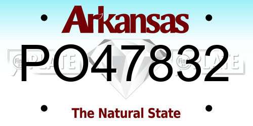 PO47832 Arkansas License Plate