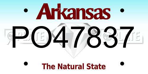 PO47837 Arkansas License Plate