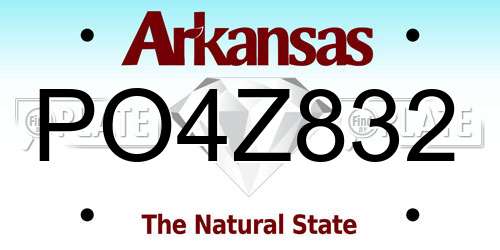 PO4Z832 Arkansas License Plate
