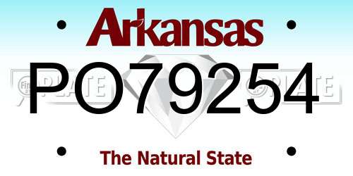 PO79254 Arkansas License Plate