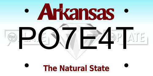 PO7E4T Arkansas License Plate