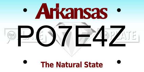 PO7E4Z Arkansas License Plate