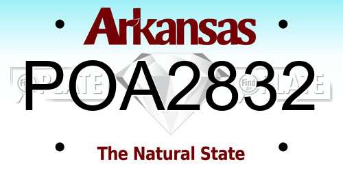 POA2832 Arkansas License Plate