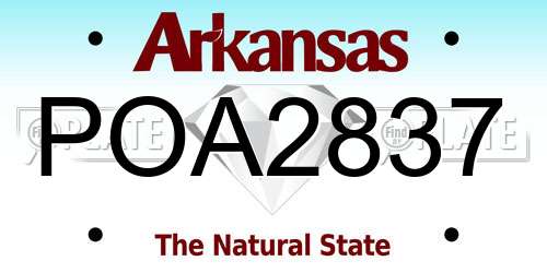 POA2837 Arkansas License Plate