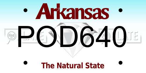 POD640 Arkansas License Plate