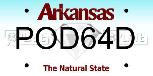 POD64D Arkansas License Plate