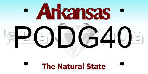 PODG40 Arkansas License Plate