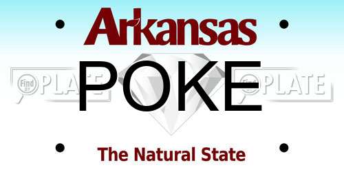 POKE Arkansas License Plate