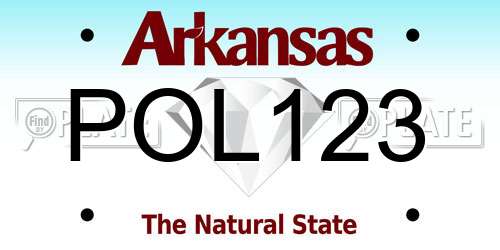 POL123 Arkansas License Plate