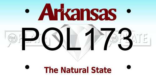 POL173 Arkansas License Plate