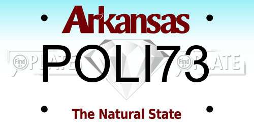 POLI73 Arkansas License Plate