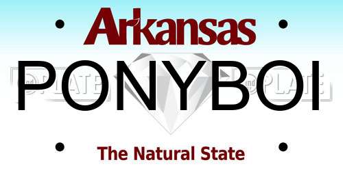 PONYBOI Arkansas License Plate