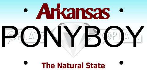 PONYBOY Arkansas License Plate