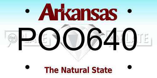 POO640 Arkansas License Plate