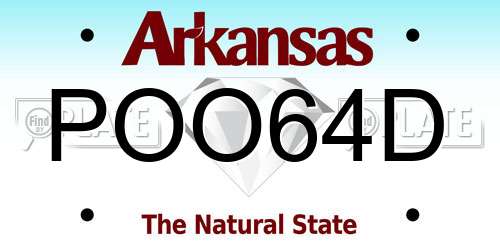 POO64D Arkansas License Plate