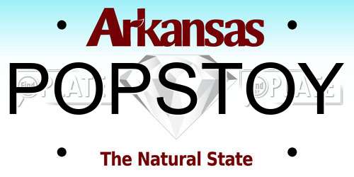 POPSTOY Arkansas License Plate