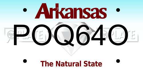 POQ64O Arkansas License Plate