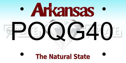 POQG40 Arkansas License Plate