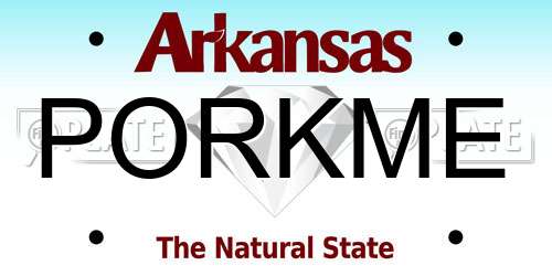 PORKME Arkansas License Plate