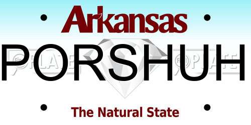 PORSHUH Arkansas License Plate