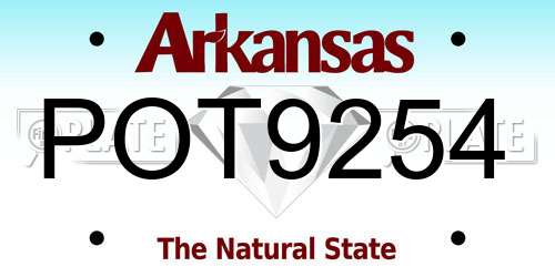 POT9254 Arkansas License Plate