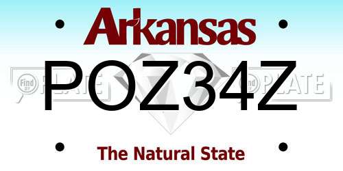 POZ34Z Arkansas License Plate