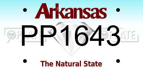 PP1643 Arkansas License Plate