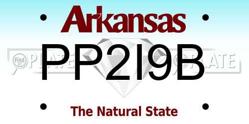 PP2I9B Arkansas License Plate