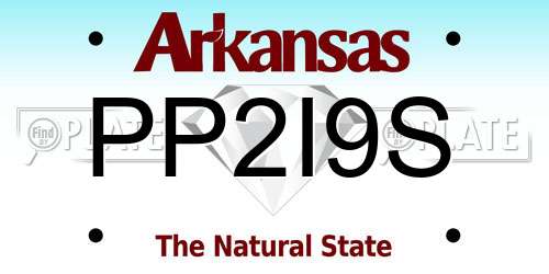 PP2I9S Arkansas License Plate