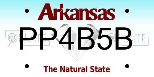 PP4B5B Arkansas License Plate