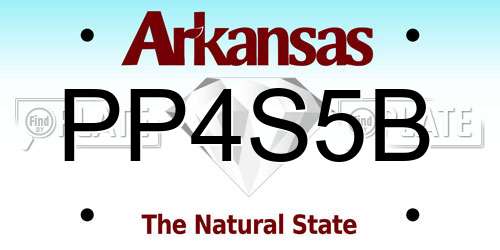 PP4S5B Arkansas License Plate