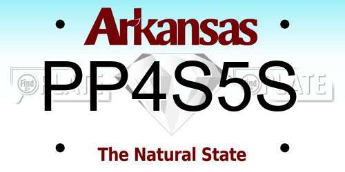 PP4S5S Arkansas License Plate